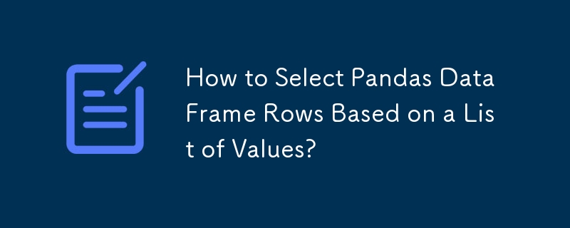 How to Select Pandas DataFrame Rows Based on a List of Values?