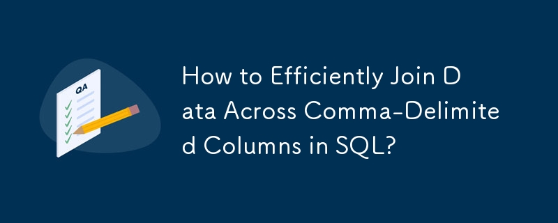 SQL のカンマ区切り列にまたがってデータを効率的に結合するにはどうすればよいですか?