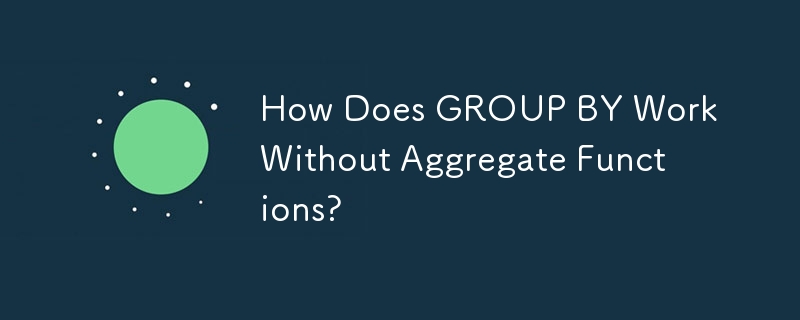 How Does GROUP BY Work Without Aggregate Functions?