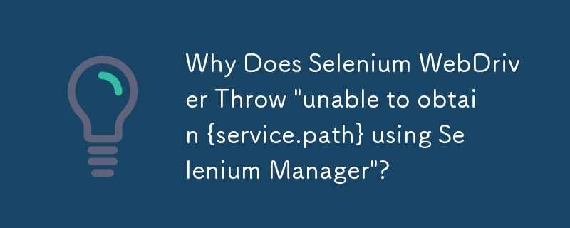 为什么 Selenium WebDriver 抛出'无法使用 Selenium Manager 获取 {service.path}”？