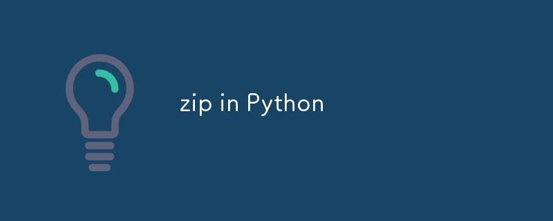 zip en Python