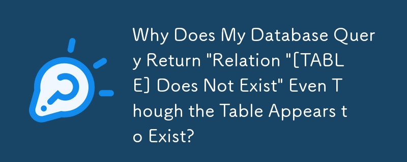 Mengapa Pertanyaan Pangkalan Data Saya Mengembalikan 'Perkaitan '[JADUAL] Tidak Wujud' Walaupun Jadual Nampak Wujud?