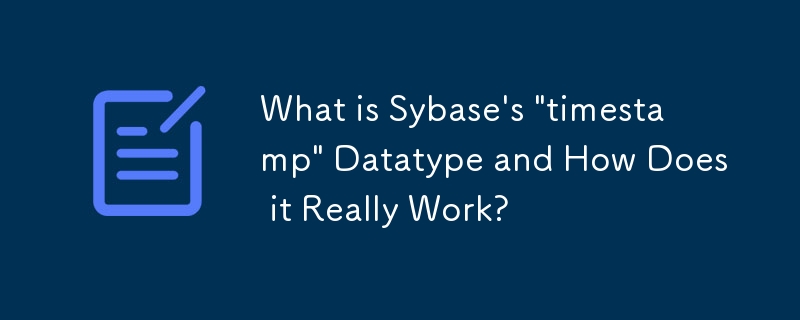 Sybase 的'时间戳”数据类型是什么以及它的实际工作原理是什么？