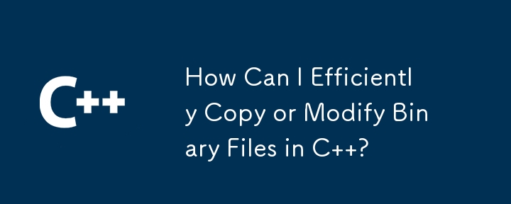 如何在 C 語言中有效率地複製或修改二進位檔案？