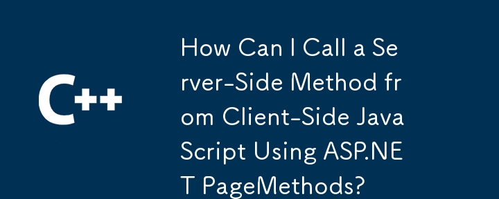 How Can I Call a Server-Side Method from Client-Side JavaScript Using ASP.NET PageMethods?