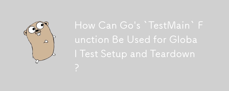 Comment la fonction « TestMain » de Go peut-elle être utilisée pour la configuration et le démontage des tests globaux ?