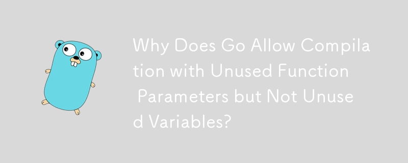 Why Does Go Allow Compilation with Unused Function Parameters but Not Unused Variables?