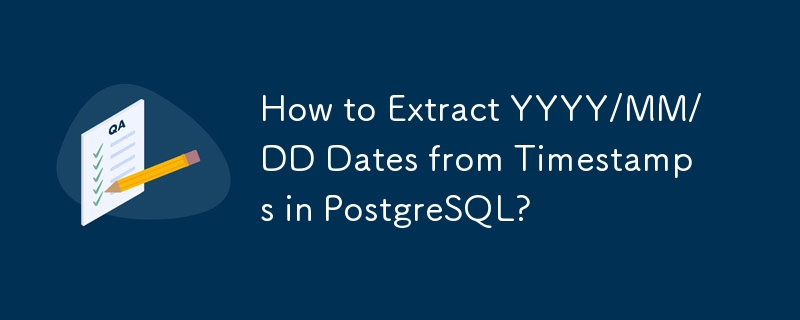 Wie extrahiere ich JJJJ/MM/TT-Daten aus Zeitstempeln in PostgreSQL?