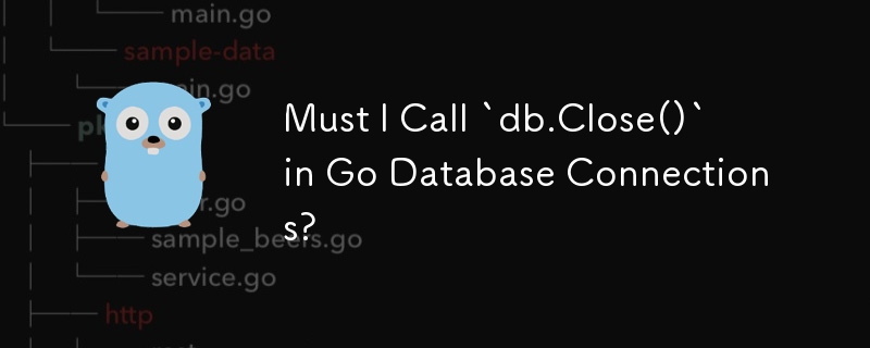 Dois-je appeler « db.Close() » dans les connexions à la base de données Go ?