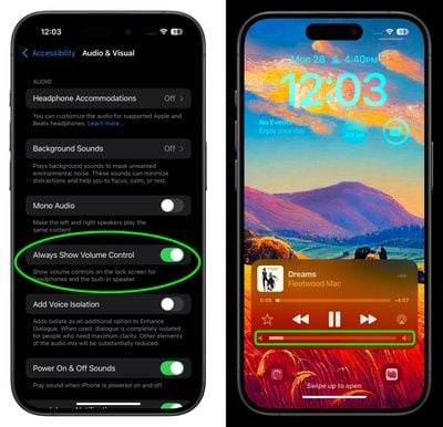 iOS 18.2：将音量滑块带回 iPhone 锁屏