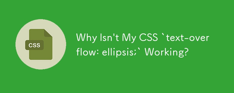 Warum funktioniert mein CSS „text-overflow: ellipsis;' nicht?