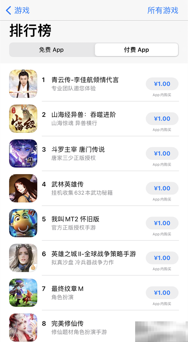 ios大型游戏有哪些