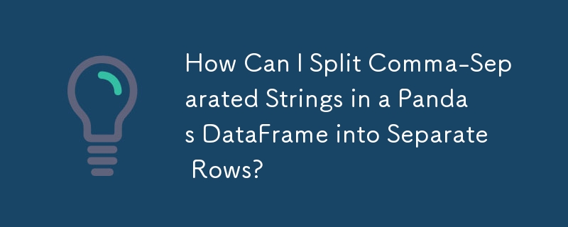 How Can I Split Comma Separated Strings In A Pandas Dataframe Into