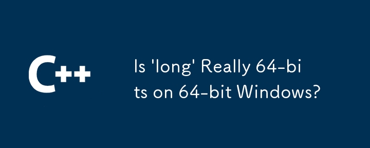 Ist „lang' unter 64-Bit-Windows wirklich 64-Bit?