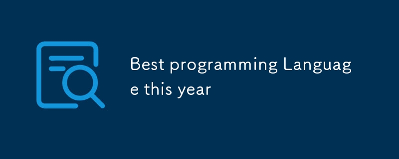 Meilleur langage de programmation cette année
