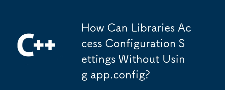 Wie können Bibliotheken auf Konfigurationseinstellungen zugreifen, ohne app.config zu verwenden?
