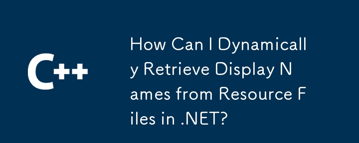 How Can I Dynamically Retrieve Display Names from Resource Files in .NET?