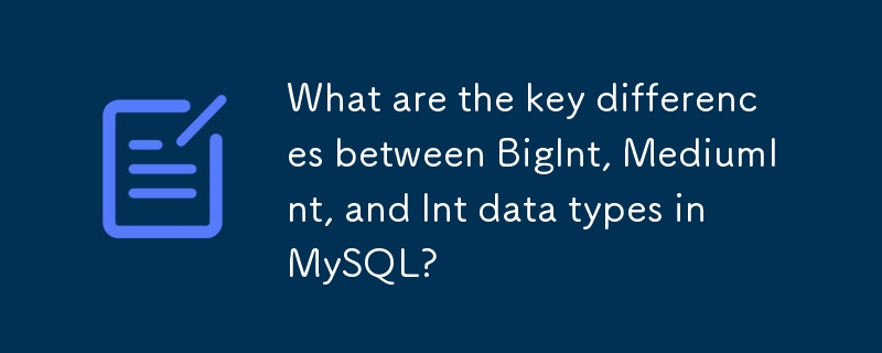 What are the key differences between BigInt, MediumInt, and Int data ...