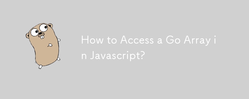 如何在 JavaScript 中访问 Go 数组？