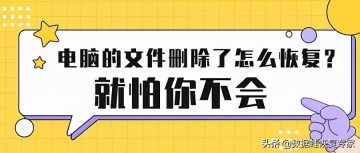 怎么恢复删除的文件 电脑文件被删除或格式化后恢复数据教程