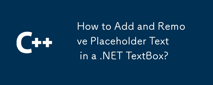 .NET TextBox でプレースホルダー テキストを追加および削除するにはどうすればよいですか?