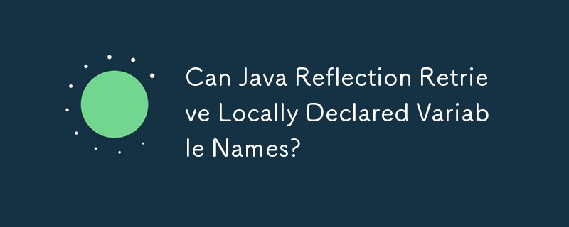 Java Reflection peut-il récupérer les noms de variables déclarés localement ?