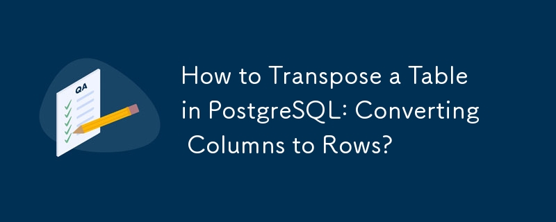 Bagaimana untuk Memindahkan Jadual dalam PostgreSQL: Menukar Lajur kepada Baris?