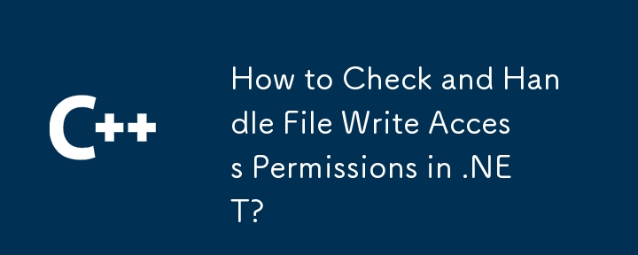 .NET でファイルの書き込みアクセス許可を確認して処理する方法は?