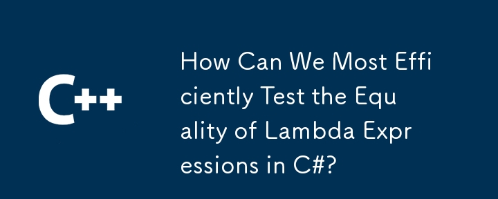 如何最有效地测试 C# 中 Lambda 表达式的相等性？