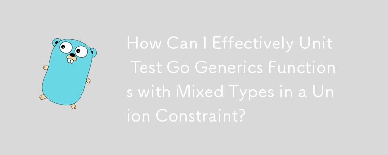 How Can I Effectively Unit Test Go Generics Functions with Mixed Types in a Union Constraint?