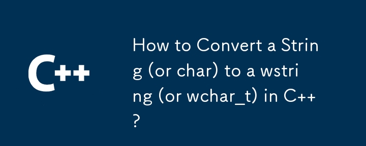 如何在 C 中將字串（或字元）轉換為 wstring（或 wchar_t）？