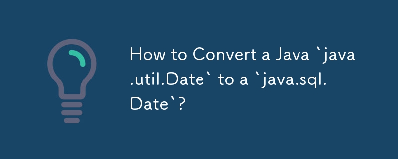 Java `java.util.Date`를 `java.sql.Date`로 변환하는 방법은 무엇입니까?