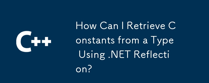 .NET リフレクションを使用して型から定数を取得するにはどうすればよいですか?