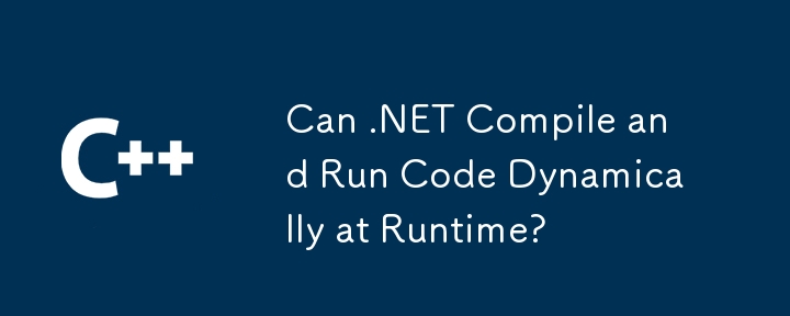 .NET は実行時にコードを動的にコンパイルして実行できますか?