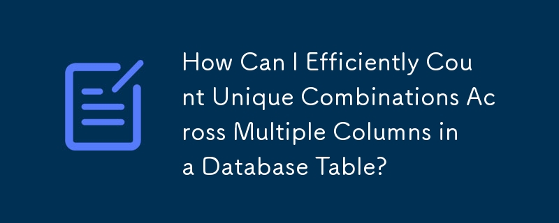 How Can I Efficiently Count Unique Combinations Across Multiple Columns in a Database Table?