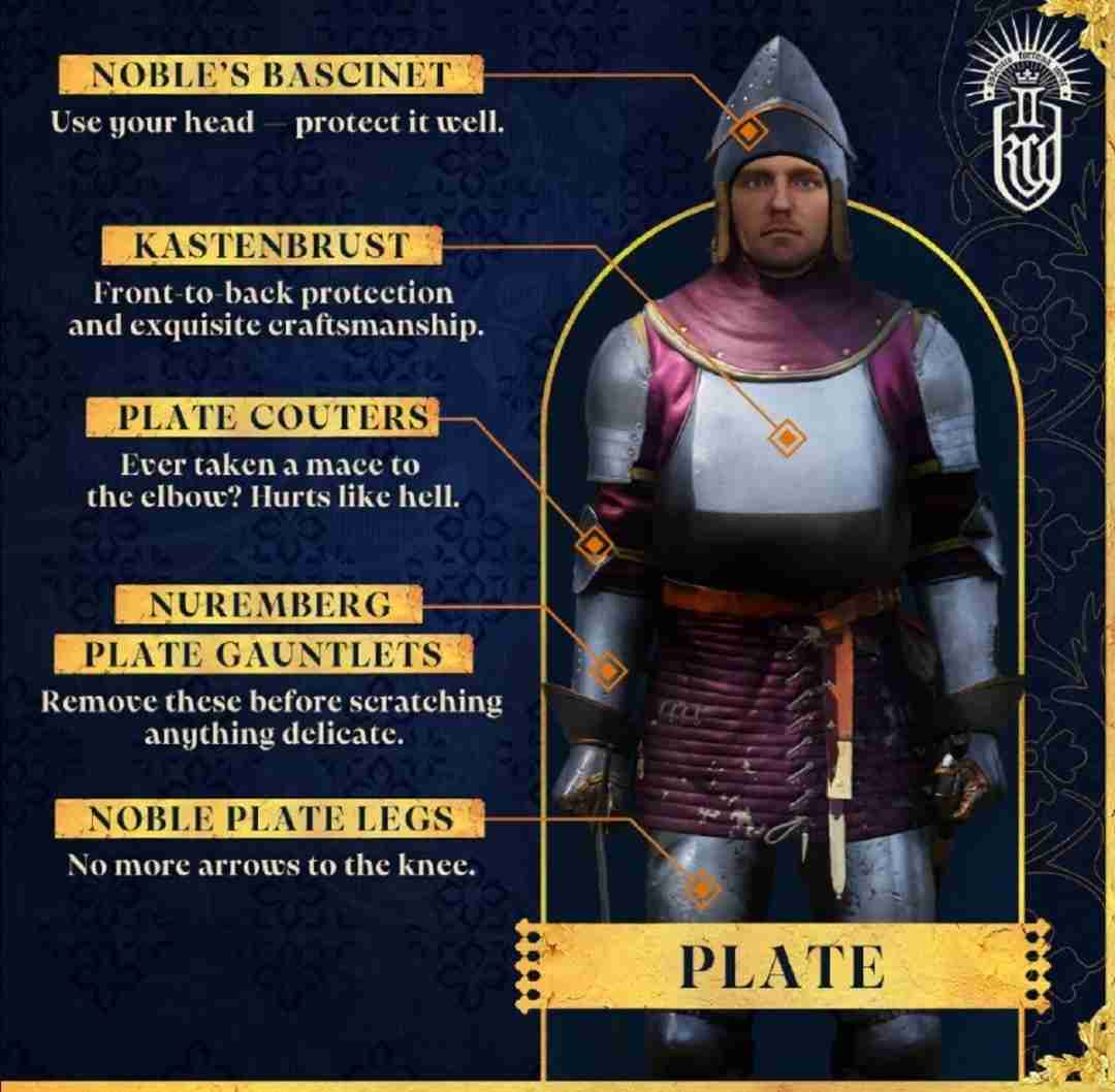 《天国:拯救2》盔甲介绍:板甲防护性强 弱点也少