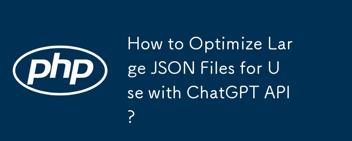 How to Optimize Large JSON Files for Use with ChatGPT API?