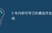 5 年内即可学习的最佳开发堆栈