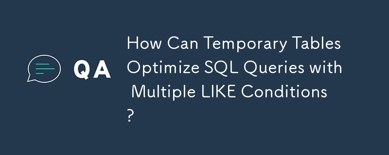 Bagaimanakah Jadual Sementara Boleh Mengoptimumkan Pertanyaan SQL dengan Keadaan LIKE Berbilang?