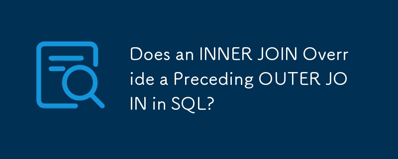 INNER JOIN は SQL の先行する OUTER JOIN をオーバーライドしますか?