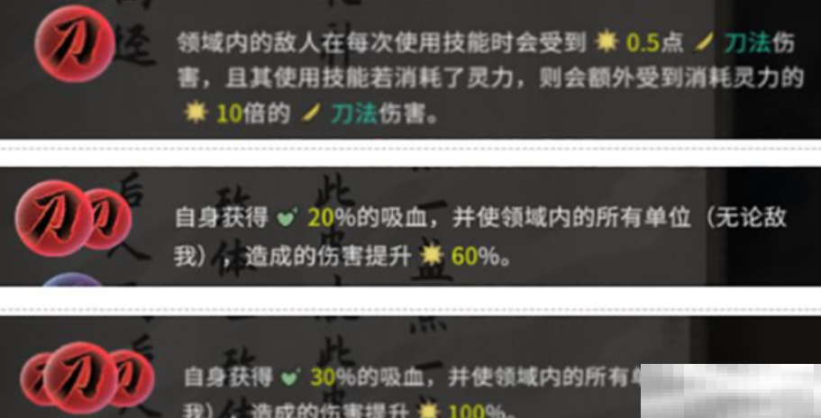 《鬼谷八荒》领域一览