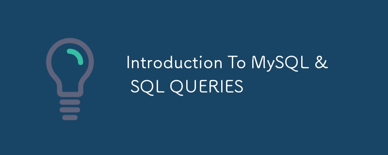 Introduction To MySQL & SQL QUERIES-Mysql Tutorial-php.cn