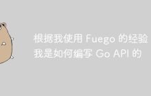 根据我使用 Fuego 的经验，我是如何编写 Go API 的