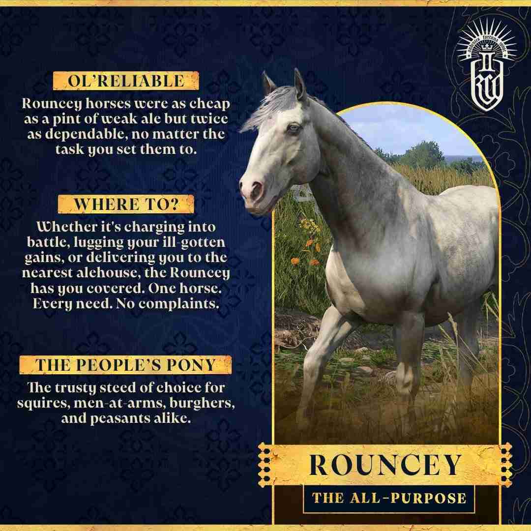 《天国:拯救2》玩家可骑乘的马匹类型 战马最尊贵