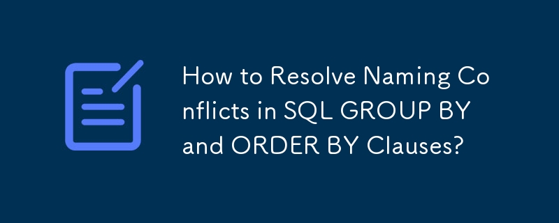 Comment résoudre les conflits de noms dans les clauses SQL GROUP BY et ORDER BY ?