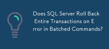SQL Server 是否会在批处理命令出错时回滚整个事务？