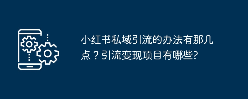 小红书私域引流的办法有那几点?引流变现项目有哪些?