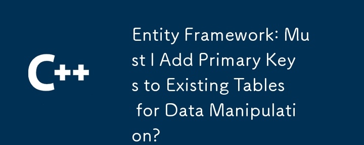 Entity Framework: データ操作のために既存のテーブルに主キーを追加する必要がありますか?