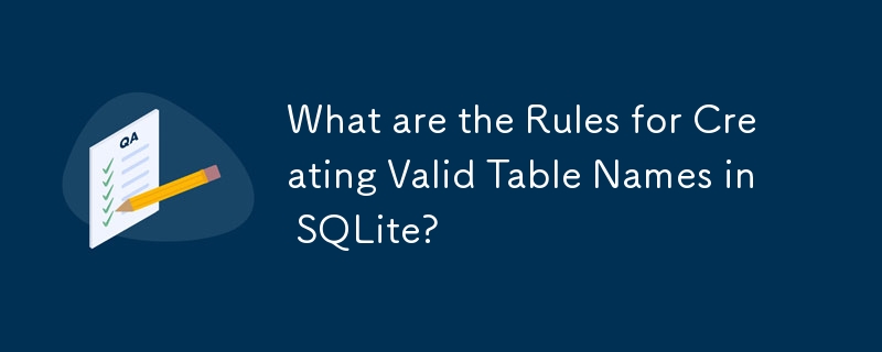 在 SQLite 中建立有效表名的規則是什麼？