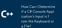 C# 콘솔 응용 프로그램의 입력이 키보드에서 오는지 아니면 파일에서 오는지 어떻게 확인할 수 있나요?